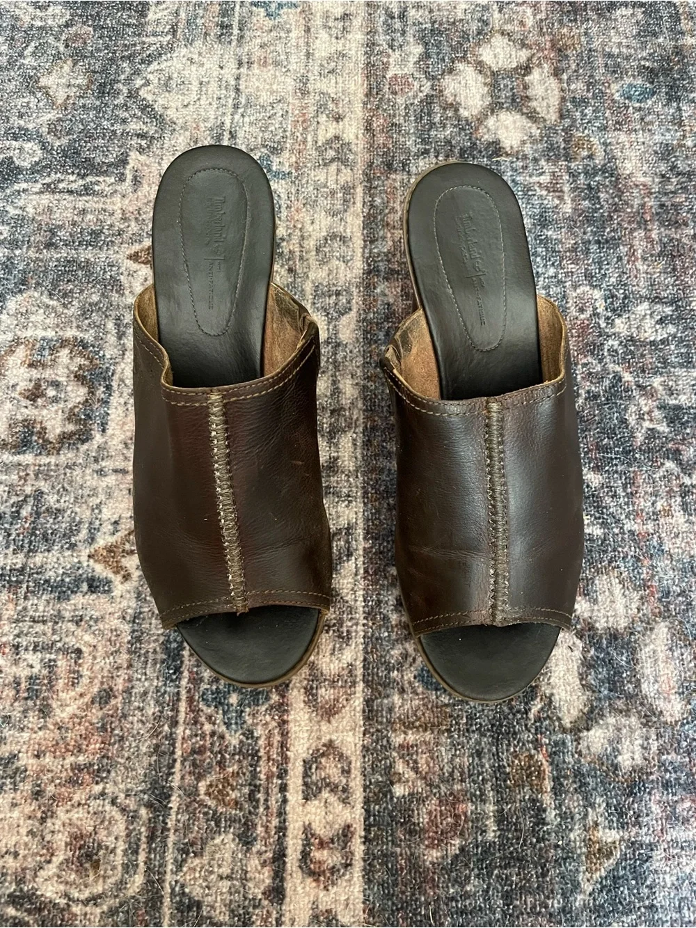Leather wedge heels